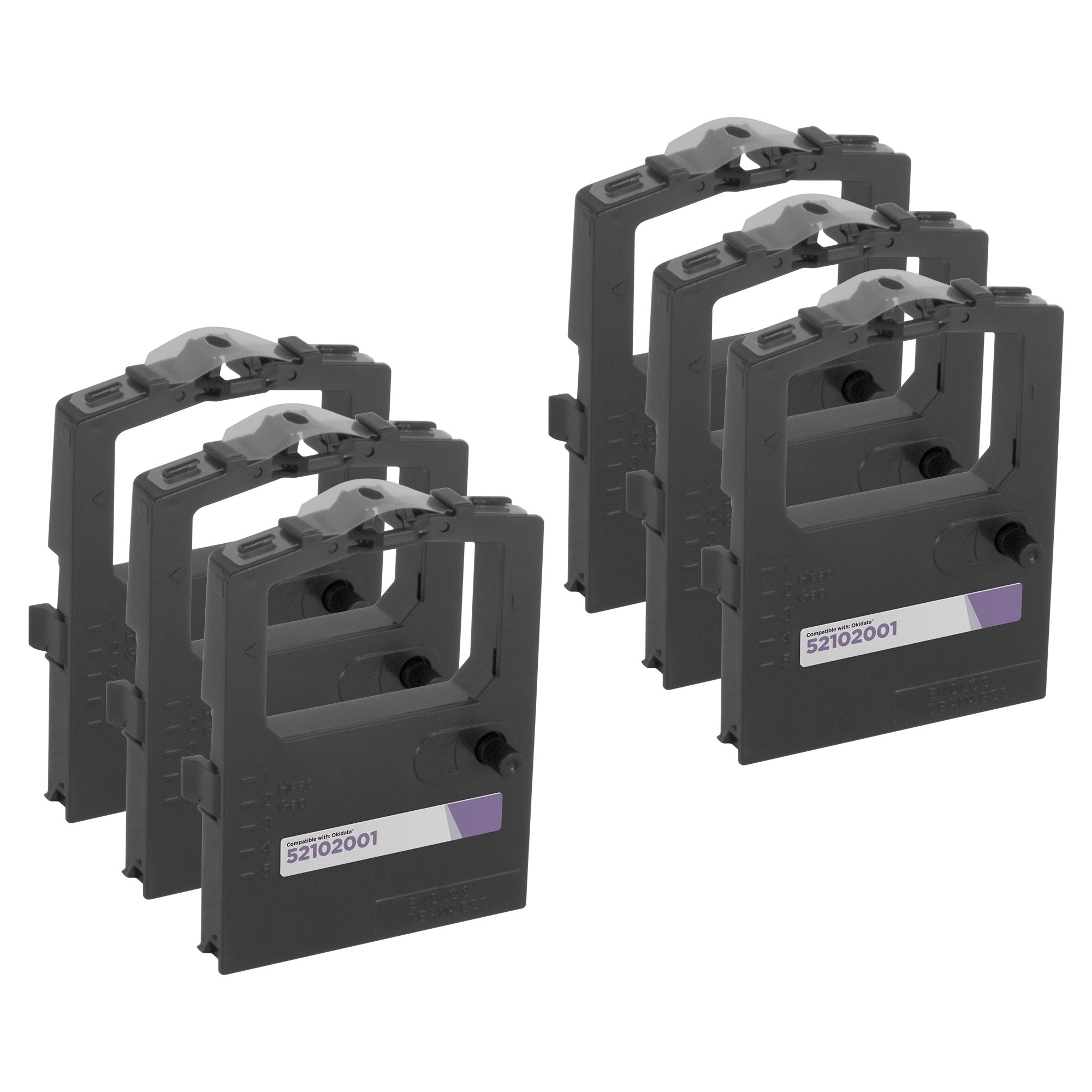 Compatible Okidata 52102001 Purple Ribbon (6-Pack)