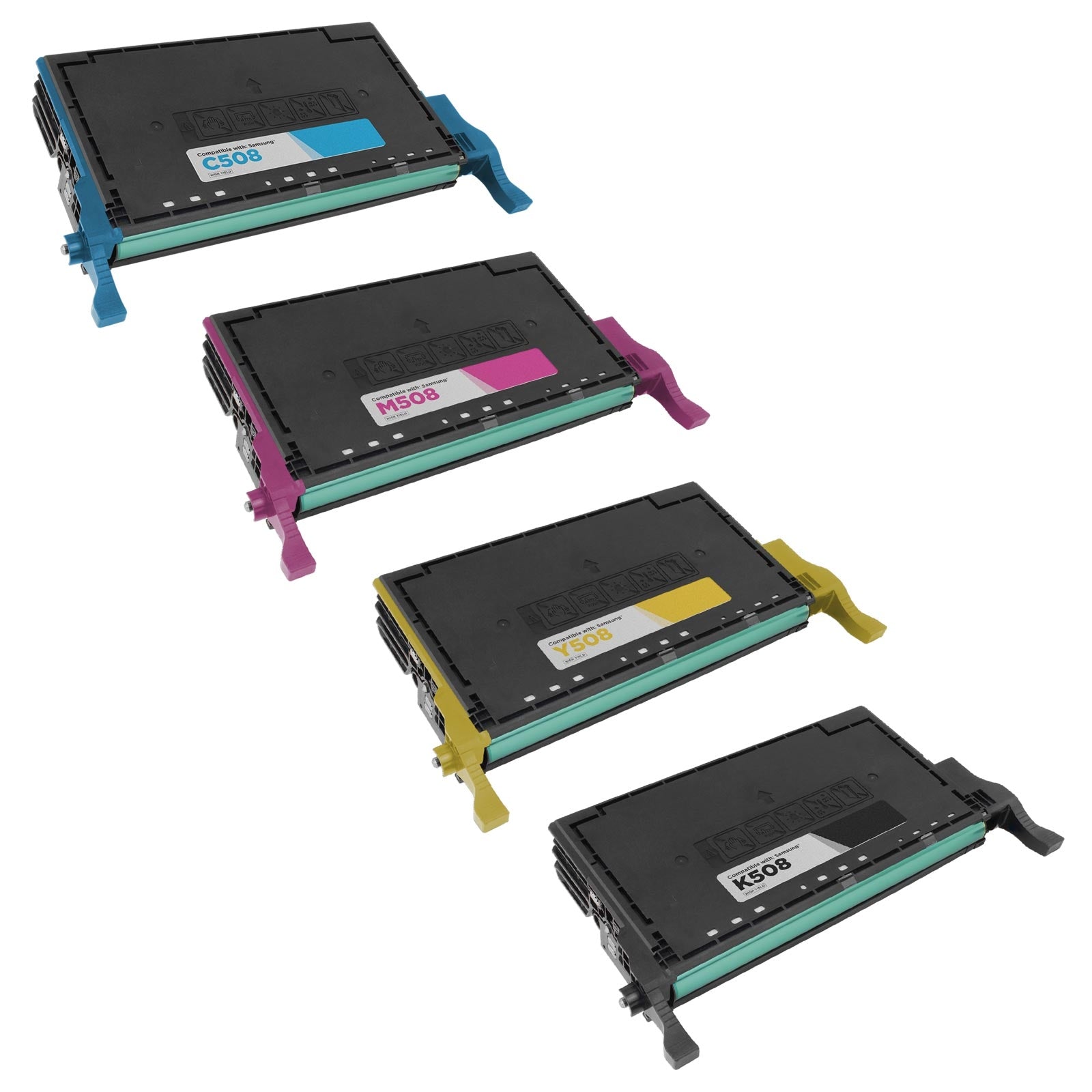 Set of 4 Compatible Samsung CLT-508L Multi Toner Cartridges (9,000 Pages)