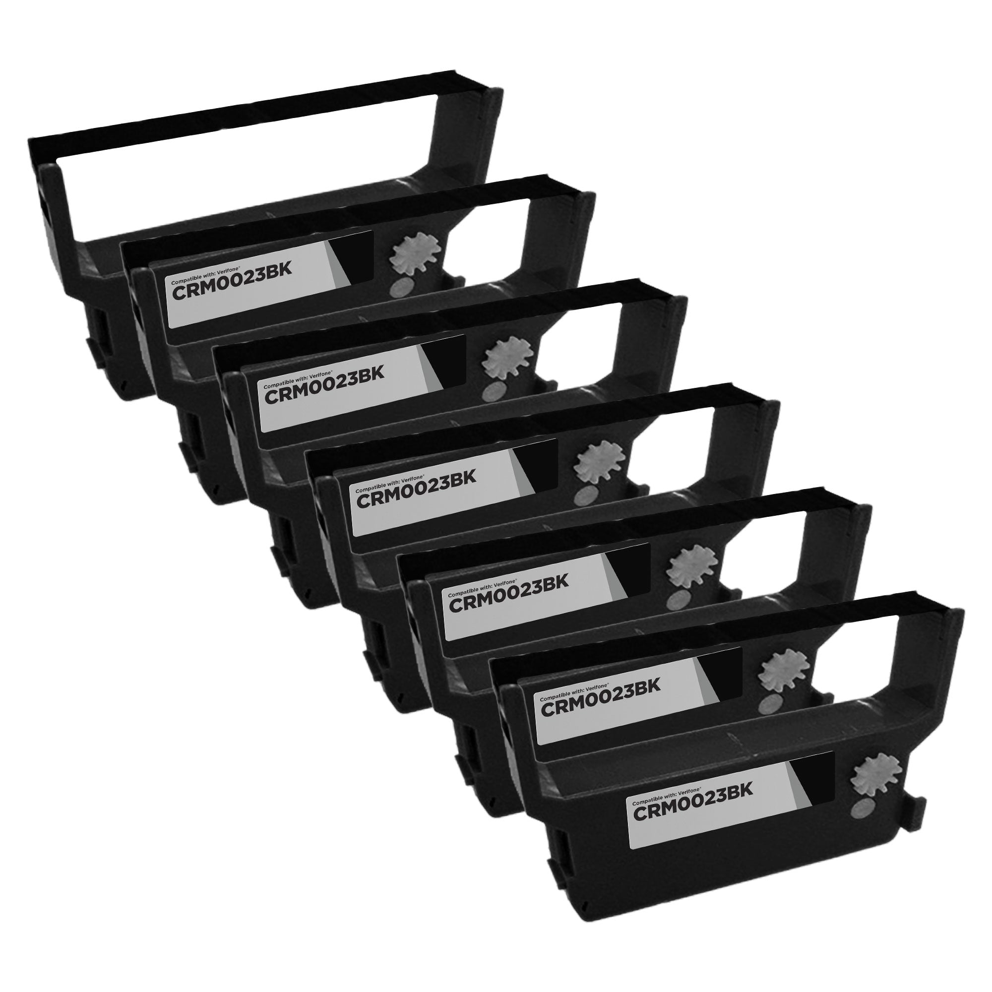 Compatible Verifone CRM0023BK Black Printer Ribbon (6-pack)