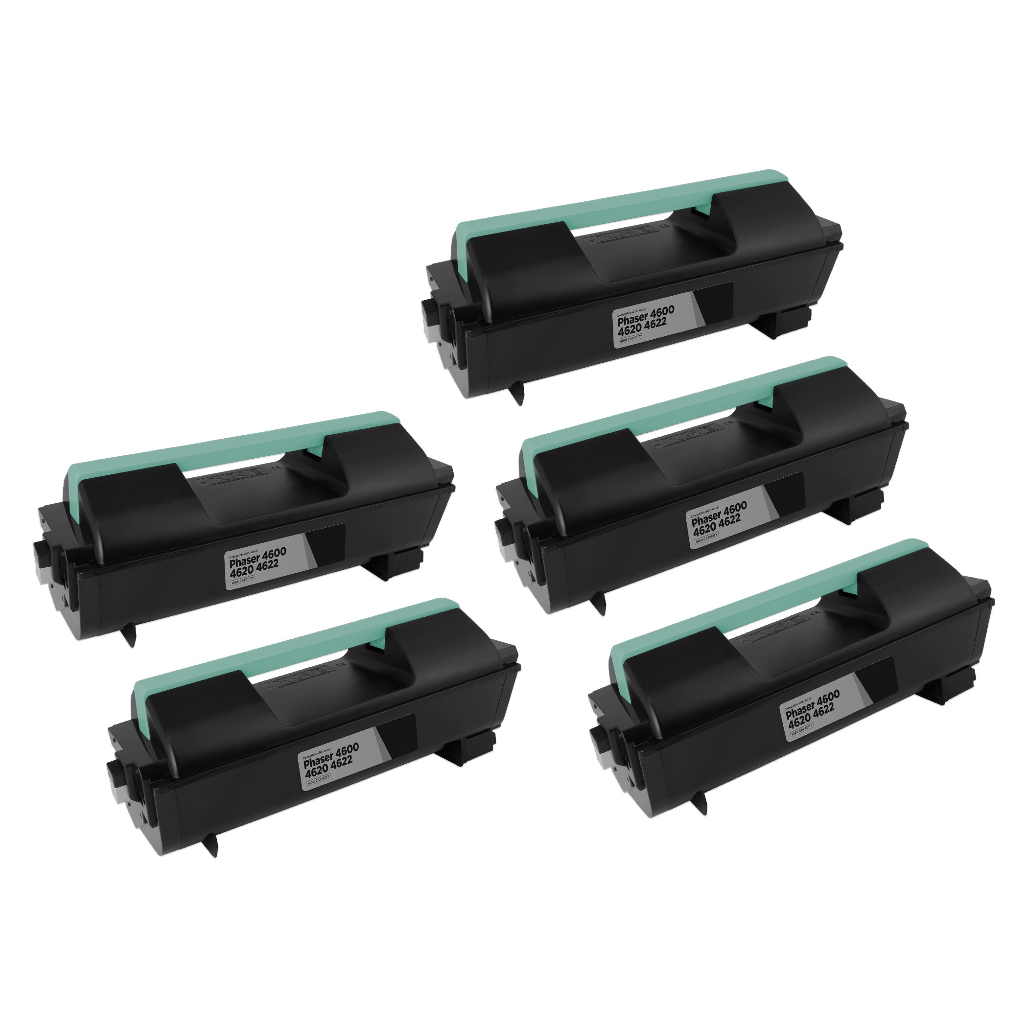 Set of 5 Compatible Xerox 106R01535 High Yield Black Toner Cartridge