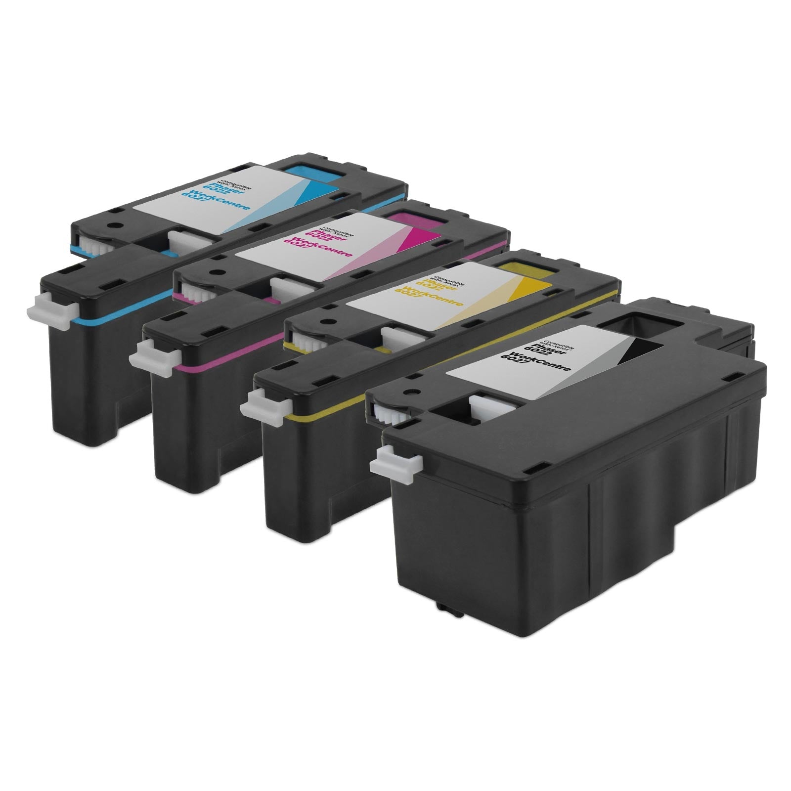 Set of 4 Compatible Xerox 6022 Toner Cartridges (Black, Cyan, Magenta, Yellow) (3,000 Pages)