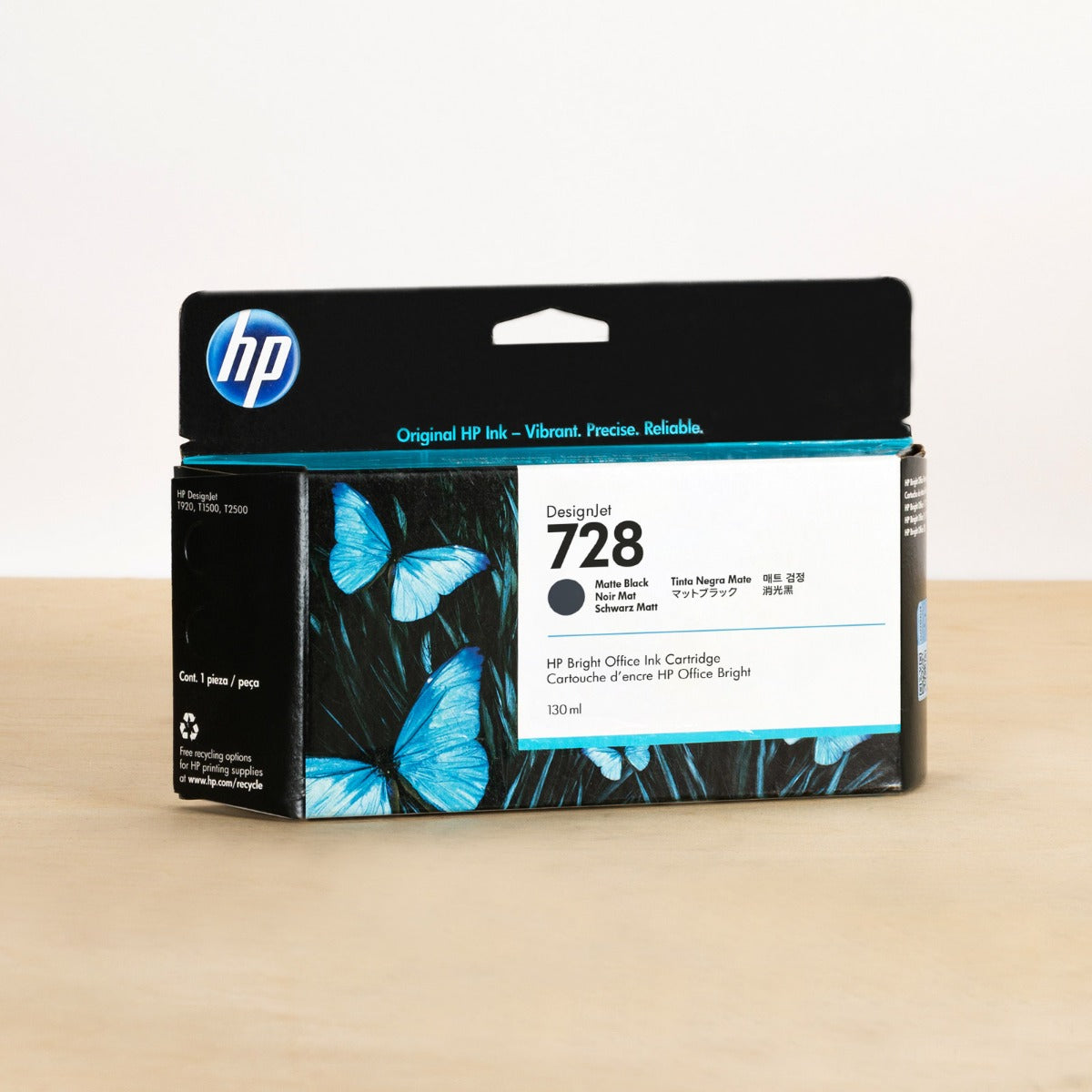 OEM HP 728 130-ml Matte Black Ink Cartridge (3WX25A)