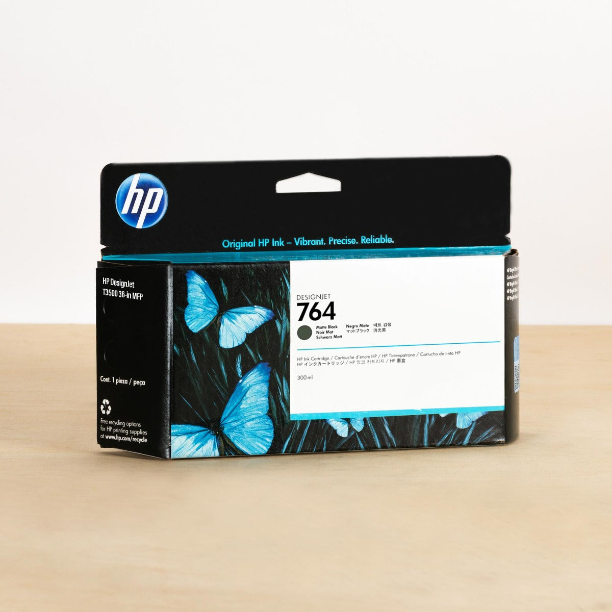 OEM HP 764 Matte Black Ink Cartridge (300-ml)