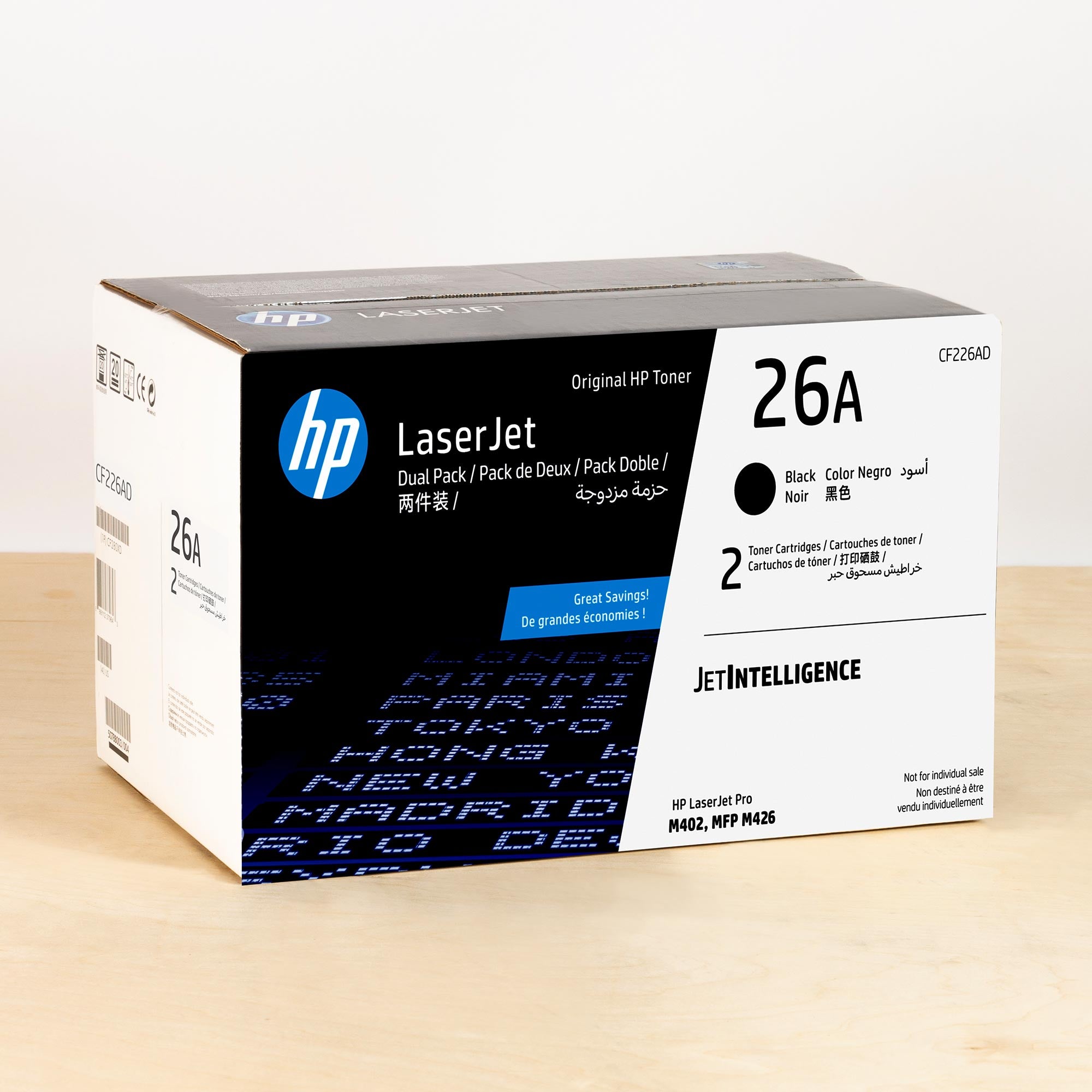 OEM HP 26A Black Toner Cartridge 2-Pack (6,200 Pages)