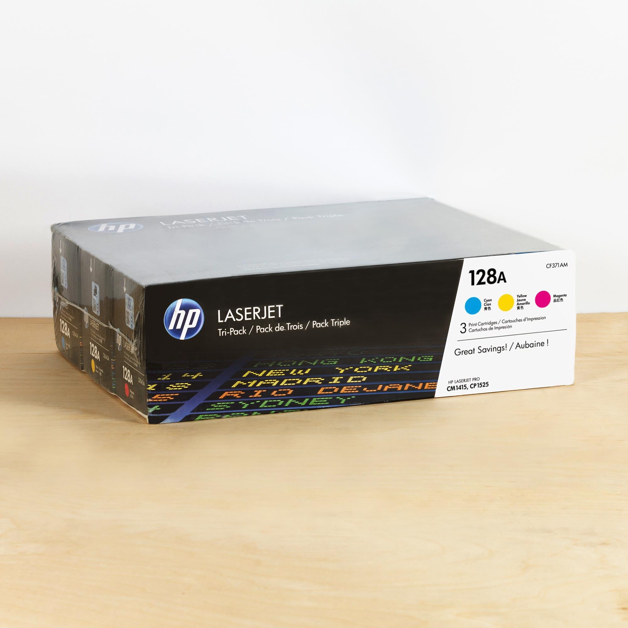 OEM HP 128A Color Toner Cartridge 3 Pack (1,300 Pages)