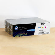 OEM HP 202A 3-pack Cyan, Magenta, Yellow Toner Cartridges (1,300 Pages)