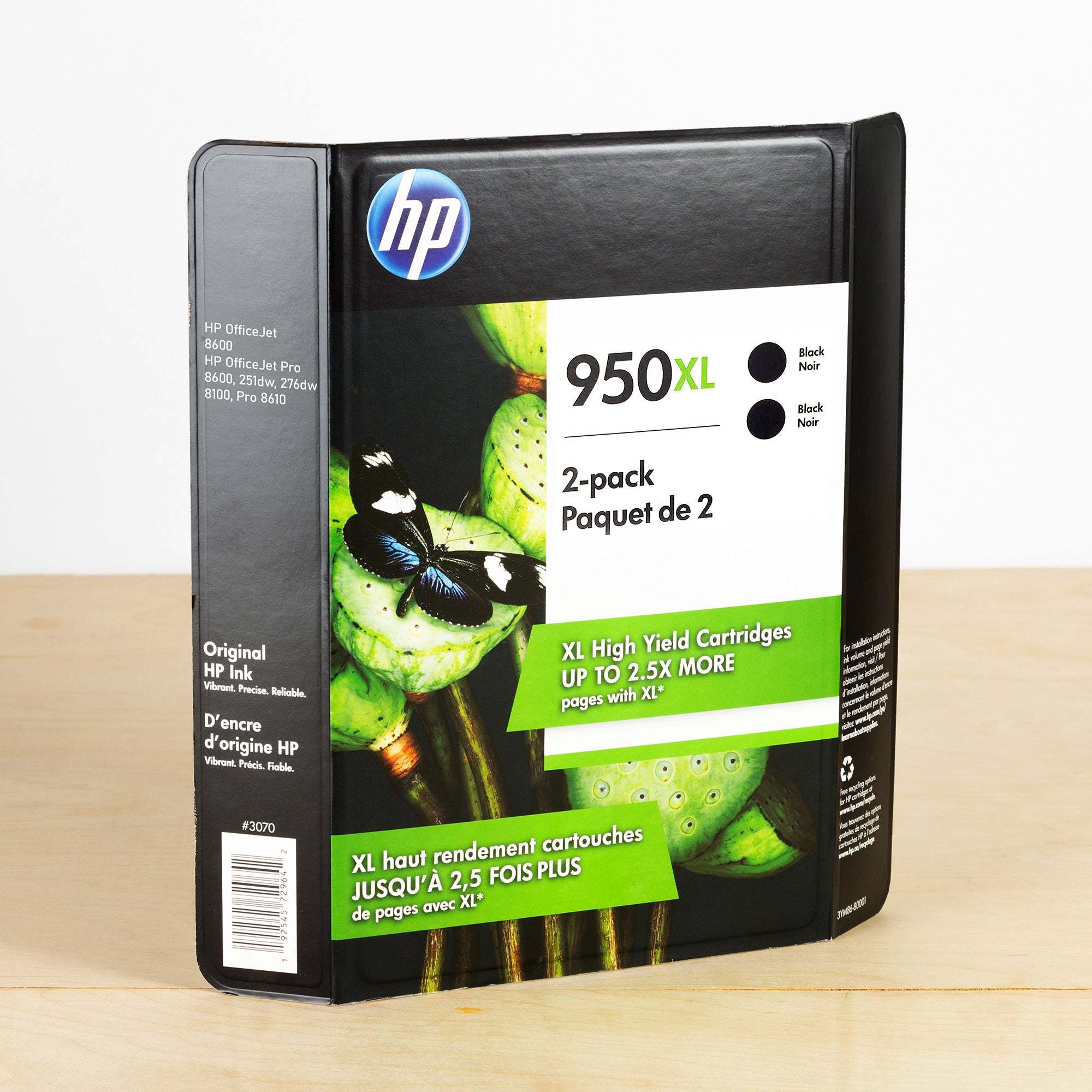 OEM HP 950XL Black High Yield Ink Cartridges 2-pack (4,600 Pages)