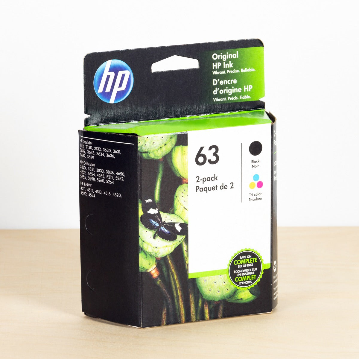 OEM HP 63 Black and Tri-color Ink Cartridge (355 Pages)