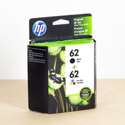OEM HP 62 Black/Tri-color Ink Cartridges 2 Pack (200 Pages Black, 165 Pages Color)