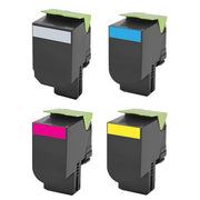 Set of 4 Remanufactured Lexmark 801S Toner Cartridges (Black, Cyan, Magenta, Yellow) (4,500 Pages)
