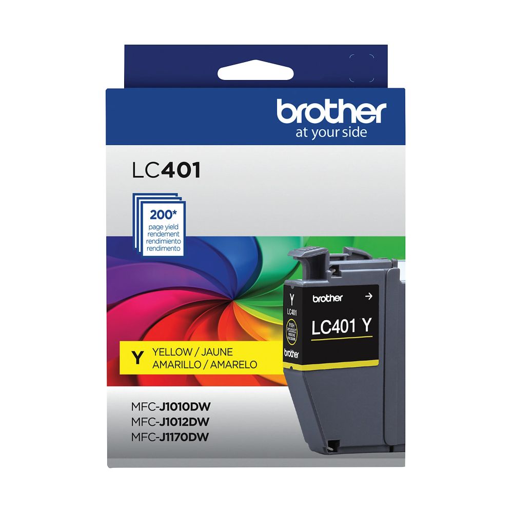 OEM Brother LC401Y Yellow Ink Cartridge (200 Pages)