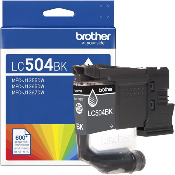 OEM Brother LC504BK Black Ink Cartridge (600 Pages)