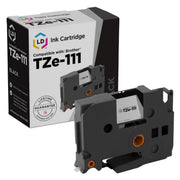 Compatible Brother TZe111 Black on Clear Tape - 0.23 in x 26.2 ft (6 mm x 8 m)