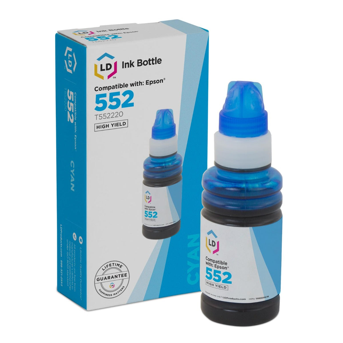 Compatible Epson T552 Cyan Ink Bottle (6,200 Pages)