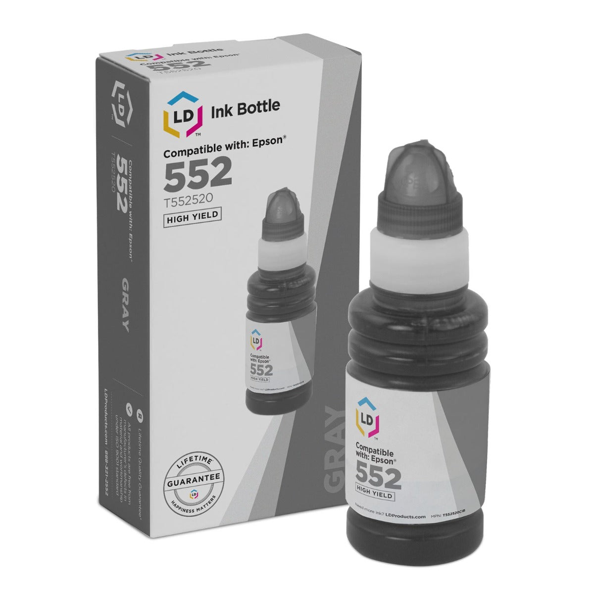 Compatible Epson T552520C Gray Ink Bottle (6,200 Pages)