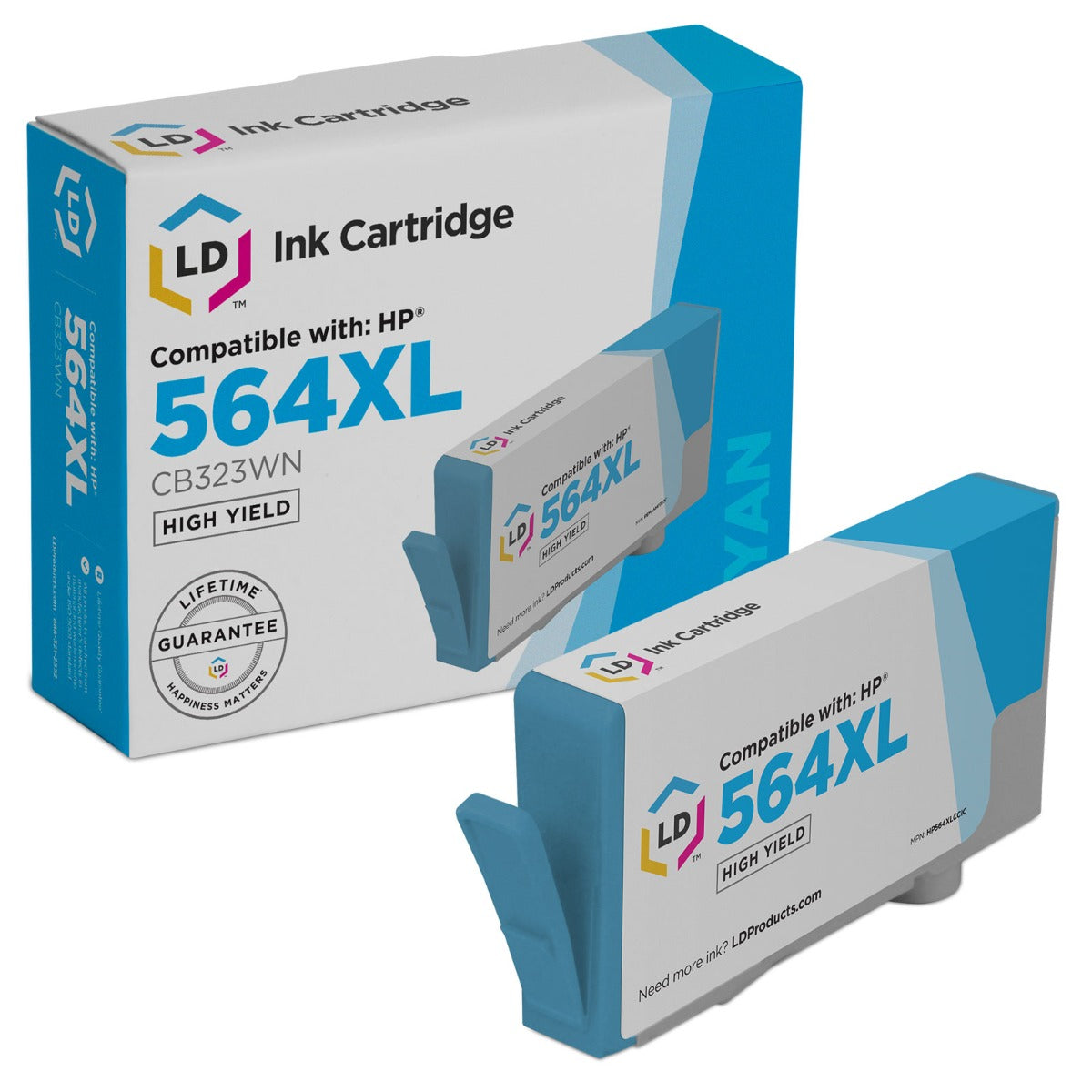 Compatible HP CB323WN / 564XL High Yield Cyan Ink Cartridge (750 Pages)