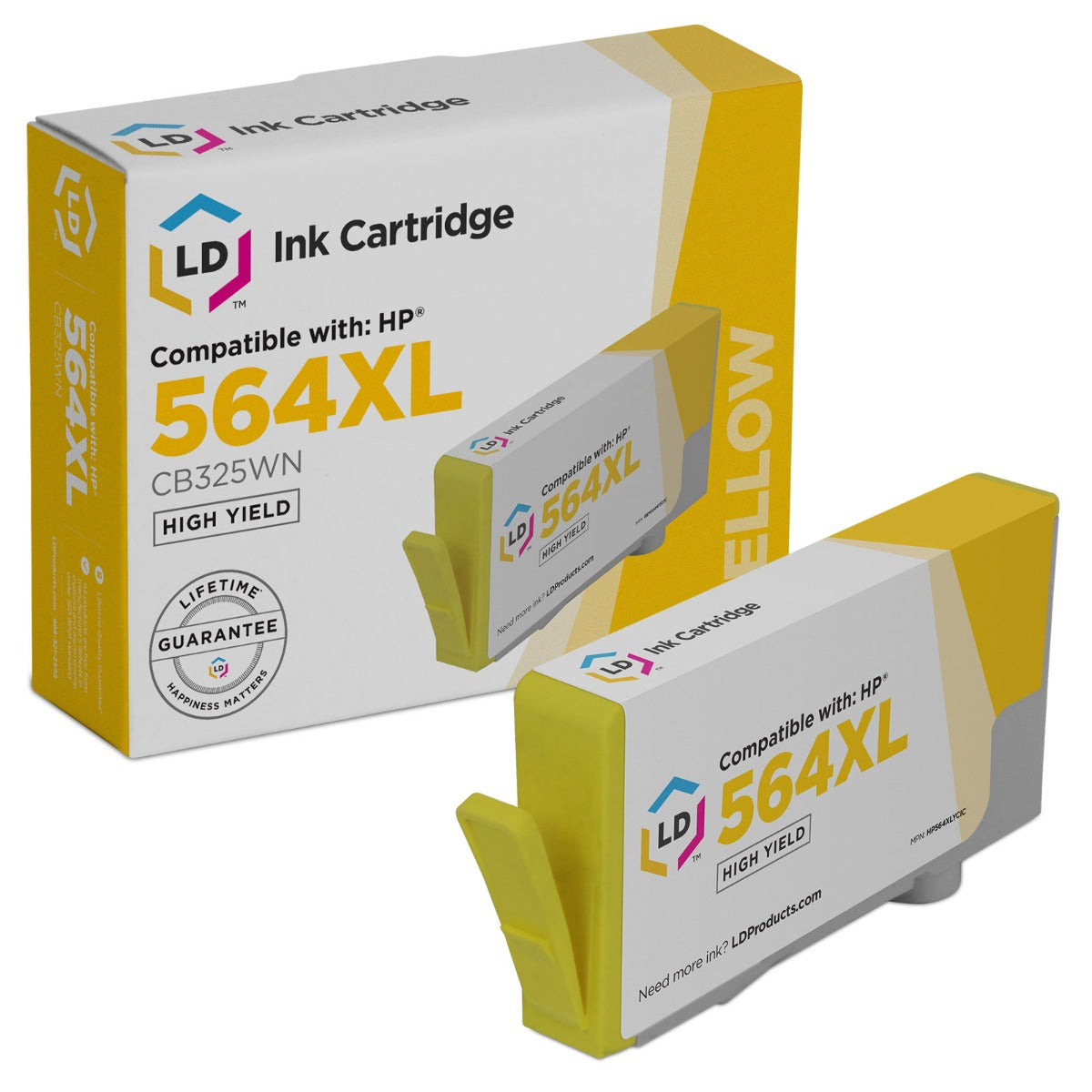 Compatible HP CB325WN / 564XL High Yield Yellow Ink Cartridge (750 Pages)