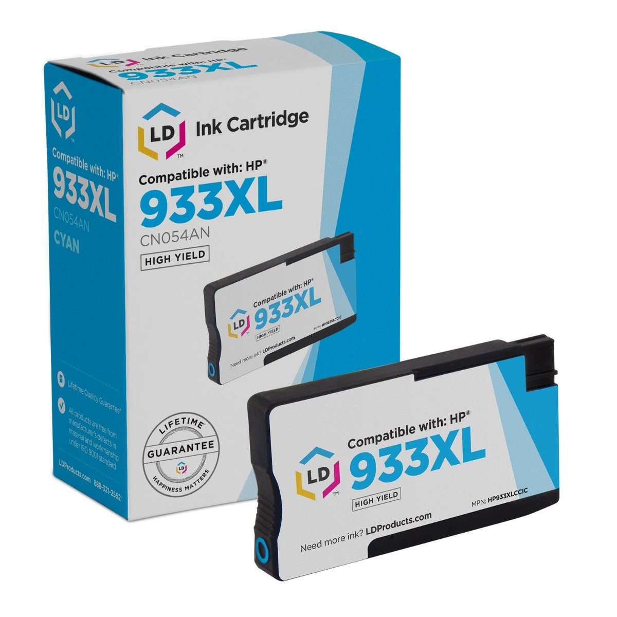 Compatible HP CN054AN / 933XL High Yield Cyan Ink Cartridge (825 Pages)
