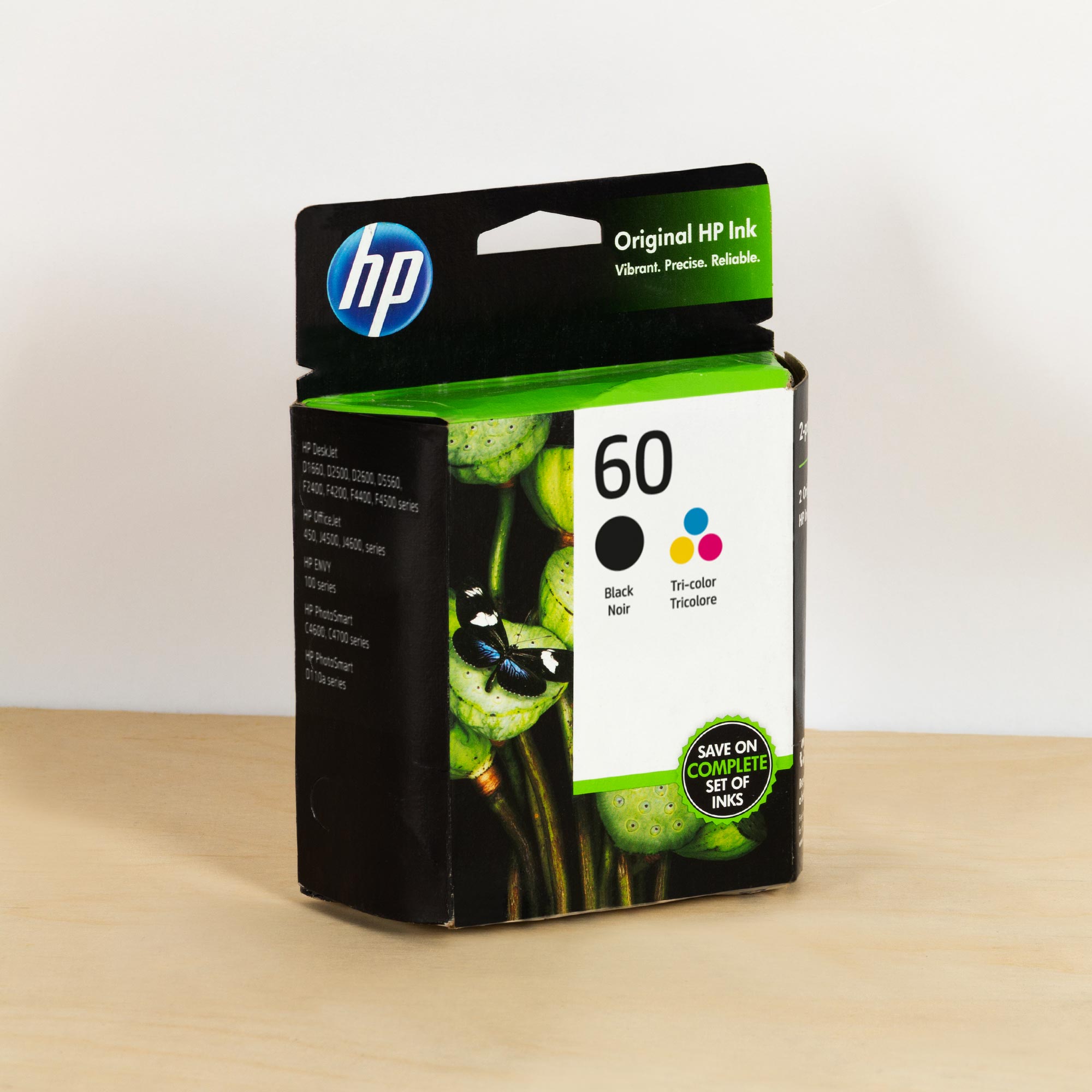 OEM HP 60 Black/Tri-color Ink Cartridges 2-pack (Standard Yield)