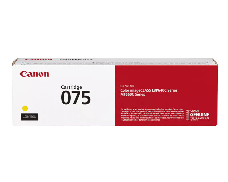 OEM Canon 075 Yellow Toner Cartridge (1,300 Pages)