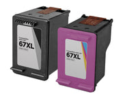Set of 2 Remanufactured HP 67XL Series Ink Cartridges (Black, Color, 440 Pages)