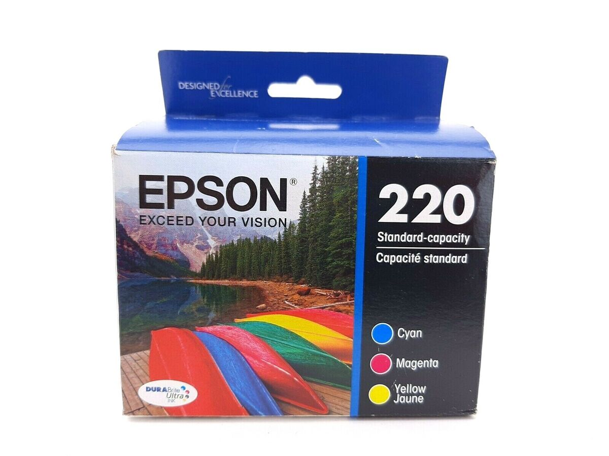 OEM Epson T220 Cyan, Magenta, Yellow Ink Set (495 Pages)