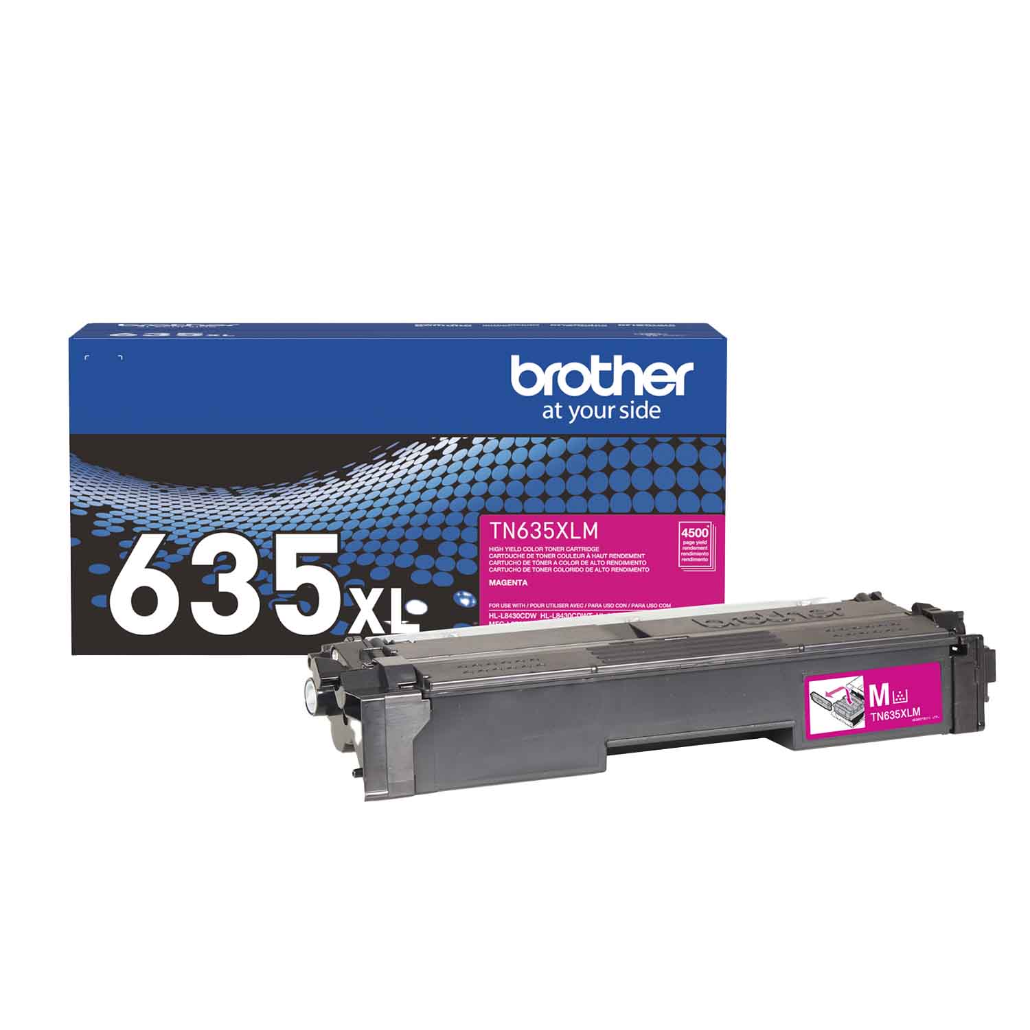 OEM Brother TN635XLM High Yield Magenta Laser Toner Cartridge (4,500 Pages)