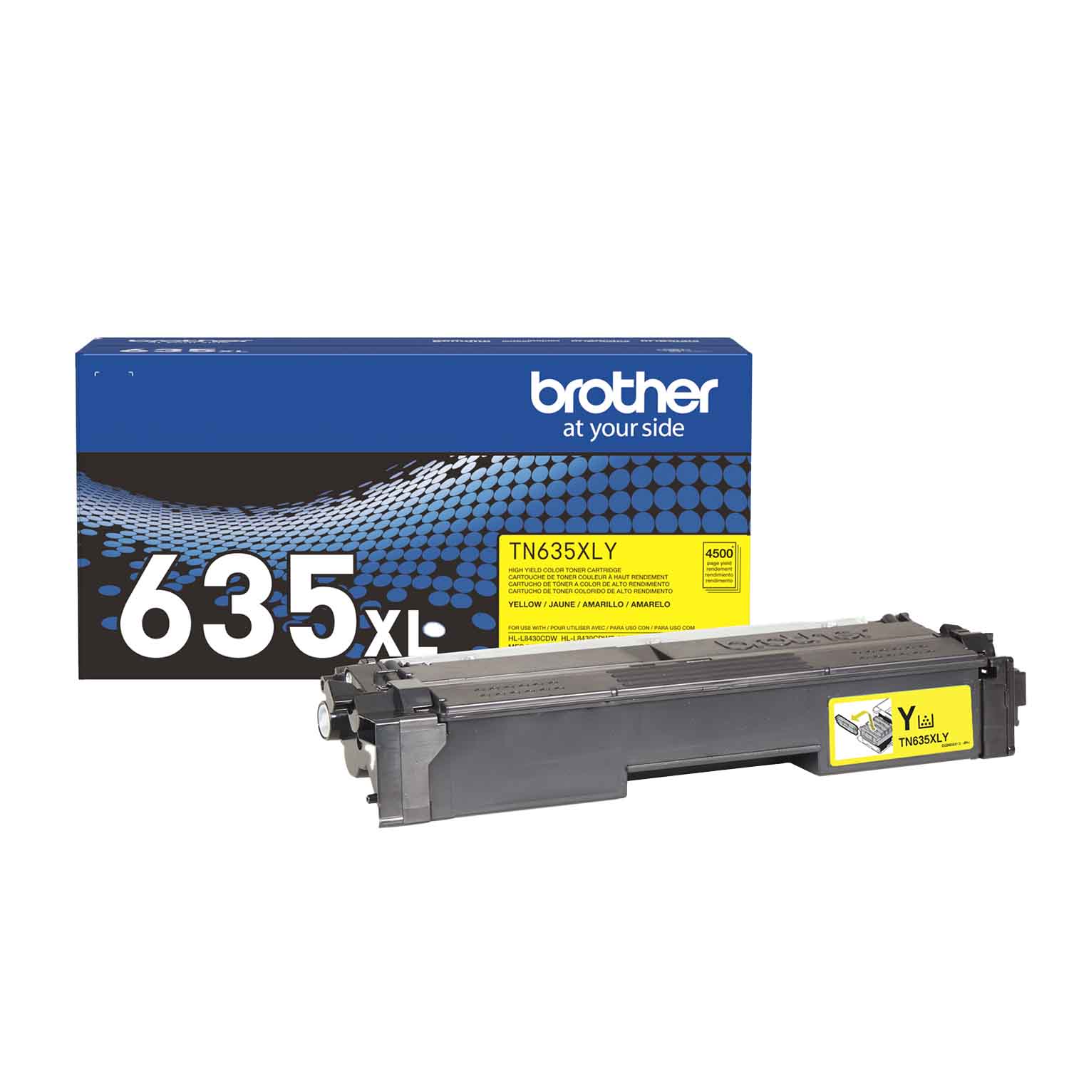 OEM Brother TN635XLY High Yield Yellow Laser Toner Cartridge (4,500 Pages)