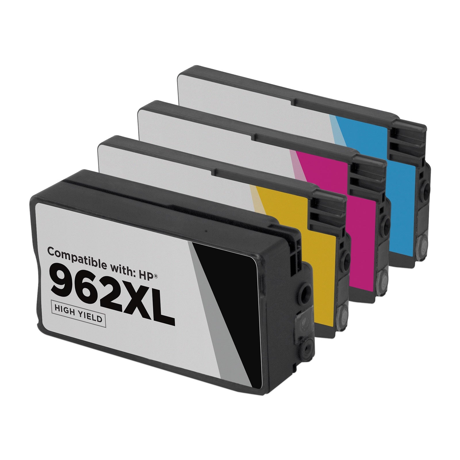 Set of 4 Remanufactured HP 962XL High Yield Ink Cartridges (Black, Cyan, Magenta, Yellow)